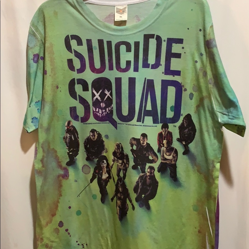 SUICIDE SQUAD SZ XL GREEN GRAPHIC TEE